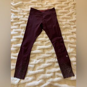 Lululemon leggings Size 4, Burgundy